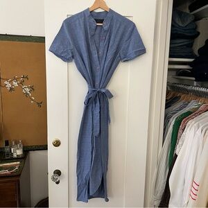 Reformation Light Blue Ghana Belted Shirt Dress